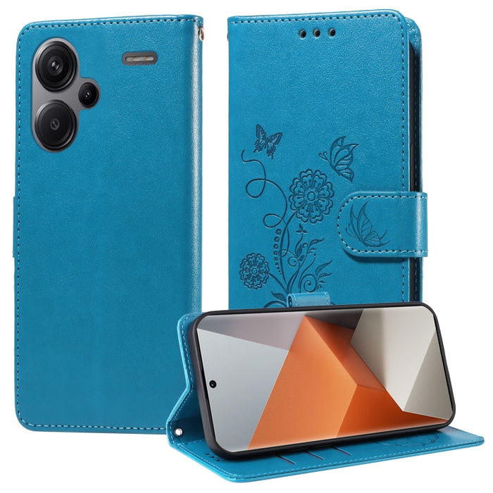 Funda de cuero para teléfono con diseño de flores de mariposa en relieve, For Redmi Note 14 5G, For Redmi Note 14 Pro 5G / Note 14 Pro+ 5G, For Redmi 14C, For Redmi K70 Ultra, For Redmi 13 4G / Note 13R, For Redmi K70 / K70 Pro, For Redmi Note 13 Pro 4...