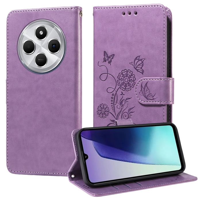 Funda de cuero para teléfono con diseño de flores de mariposa en relieve, For Redmi Note 14 5G, For Redmi Note 14 Pro 5G / Note 14 Pro+ 5G, For Redmi 14C, For Redmi K70 Ultra, For Redmi 13 4G / Note 13R, For Redmi K70 / K70 Pro, For Redmi Note 13 Pro 4...