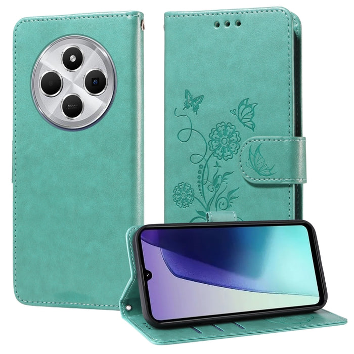 Funda de cuero para teléfono con diseño de flores de mariposa en relieve, For Redmi Note 14 5G, For Redmi Note 14 Pro 5G / Note 14 Pro+ 5G, For Redmi 14C, For Redmi K70 Ultra, For Redmi 13 4G / Note 13R, For Redmi K70 / K70 Pro, For Redmi Note 13 Pro 4...