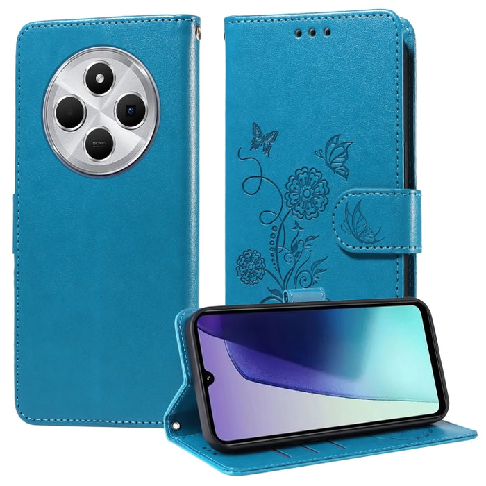 Funda de cuero para teléfono con diseño de flores de mariposa en relieve, For Redmi Note 14 5G, For Redmi Note 14 Pro 5G / Note 14 Pro+ 5G, For Redmi 14C, For Redmi K70 Ultra, For Redmi 13 4G / Note 13R, For Redmi K70 / K70 Pro, For Redmi Note 13 Pro 4...