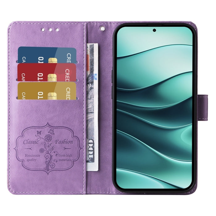 Funda de cuero para teléfono con diseño de flores de mariposa en relieve, For Redmi Note 14 5G, For Redmi Note 14 Pro 5G / Note 14 Pro+ 5G, For Redmi 14C, For Redmi K70 Ultra, For Redmi 13 4G / Note 13R, For Redmi K70 / K70 Pro, For Redmi Note 13 Pro 4...