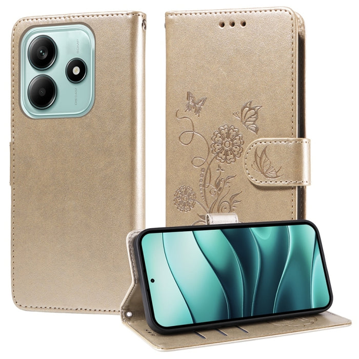 Funda de cuero para teléfono con diseño de flores de mariposa en relieve, For Redmi Note 14 5G, For Redmi Note 14 Pro 5G / Note 14 Pro+ 5G, For Redmi 14C, For Redmi K70 Ultra, For Redmi 13 4G / Note 13R, For Redmi K70 / K70 Pro, For Redmi Note 13 Pro 4...