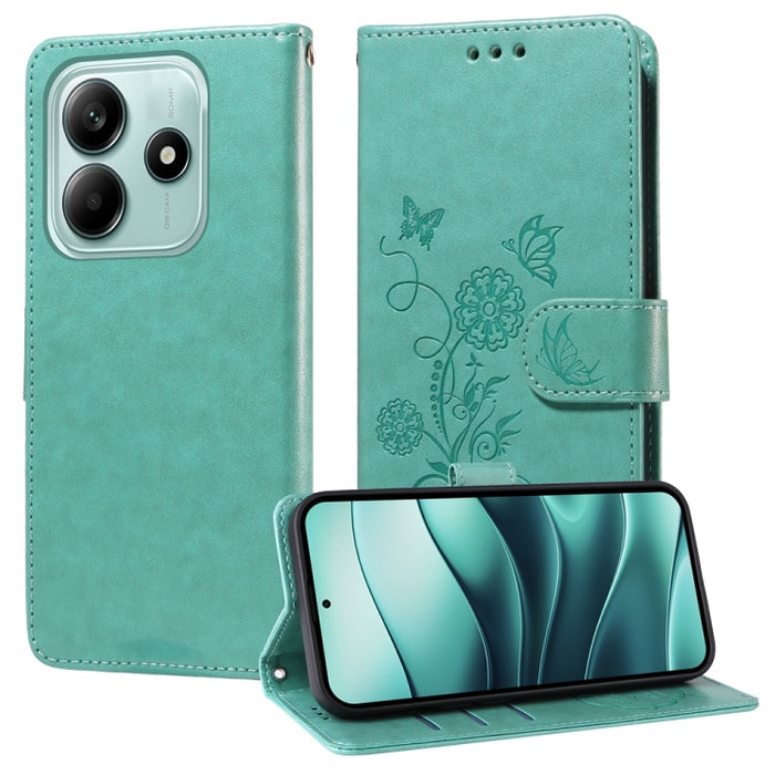 Funda de cuero para teléfono con diseño de flores de mariposa en relieve, For Redmi Note 14 5G, For Redmi Note 14 Pro 5G / Note 14 Pro+ 5G, For Redmi 14C, For Redmi K70 Ultra, For Redmi 13 4G / Note 13R, For Redmi K70 / K70 Pro, For Redmi Note 13 Pro 4...