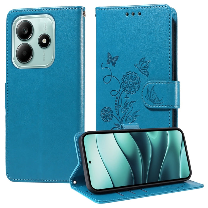 Funda de cuero para teléfono con diseño de flores de mariposa en relieve, For Redmi Note 14 5G, For Redmi Note 14 Pro 5G / Note 14 Pro+ 5G, For Redmi 14C, For Redmi K70 Ultra, For Redmi 13 4G / Note 13R, For Redmi K70 / K70 Pro, For Redmi Note 13 Pro 4...