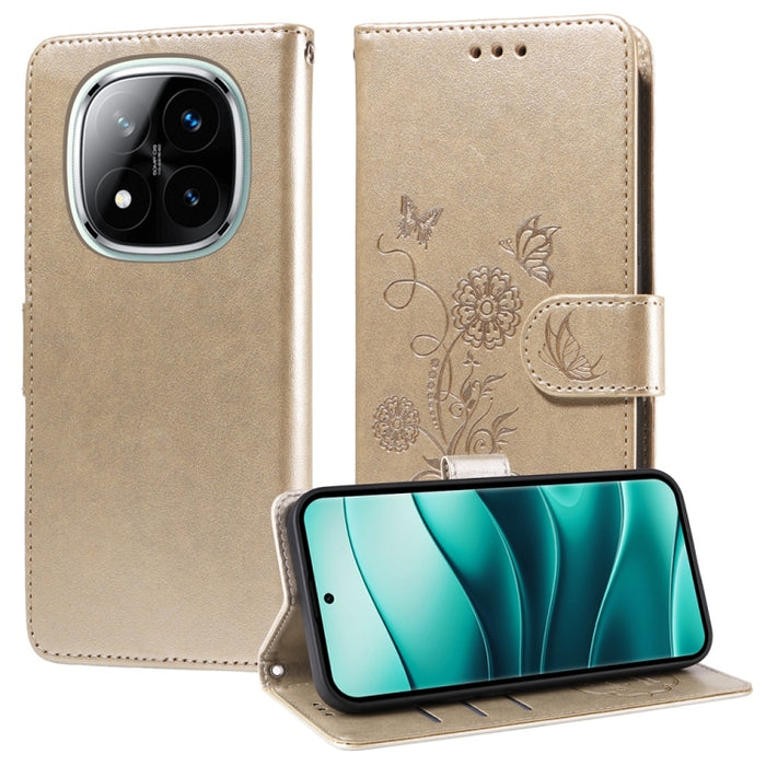 Funda de cuero para teléfono con diseño de flores de mariposa en relieve, For Redmi Note 14 5G, For Redmi Note 14 Pro 5G / Note 14 Pro+ 5G, For Redmi 14C, For Redmi K70 Ultra, For Redmi 13 4G / Note 13R, For Redmi K70 / K70 Pro, For Redmi Note 13 Pro 4...