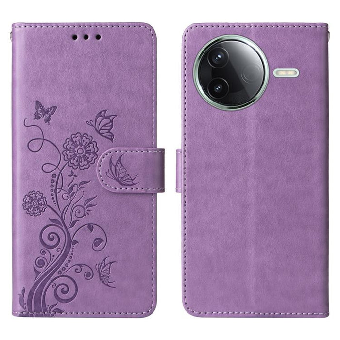 Funda de cuero para teléfono con diseño de flores de mariposa en relieve, For Redmi Note 14 5G, For Redmi Note 14 Pro 5G / Note 14 Pro+ 5G, For Redmi 14C, For Redmi K70 Ultra, For Redmi 13 4G / Note 13R, For Redmi K70 / K70 Pro, For Redmi Note 13 Pro 4...