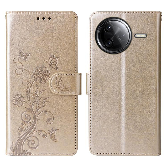 Funda de cuero para teléfono con diseño de flores de mariposa en relieve, For Redmi Note 14 5G, For Redmi Note 14 Pro 5G / Note 14 Pro+ 5G, For Redmi 14C, For Redmi K70 Ultra, For Redmi 13 4G / Note 13R, For Redmi K70 / K70 Pro, For Redmi Note 13 Pro 4...