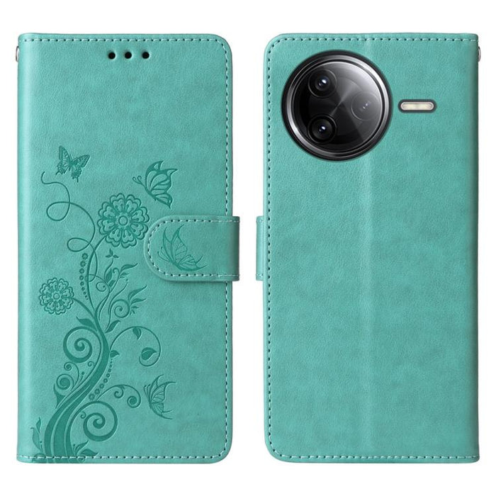 Funda de cuero para teléfono con diseño de flores de mariposa en relieve, For Redmi Note 14 5G, For Redmi Note 14 Pro 5G / Note 14 Pro+ 5G, For Redmi 14C, For Redmi K70 Ultra, For Redmi 13 4G / Note 13R, For Redmi K70 / K70 Pro, For Redmi Note 13 Pro 4...