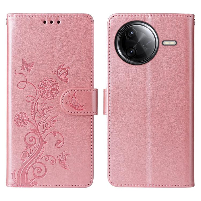 Funda de cuero para teléfono con diseño de flores de mariposa en relieve, For Redmi Note 14 5G, For Redmi Note 14 Pro 5G / Note 14 Pro+ 5G, For Redmi 14C, For Redmi K70 Ultra, For Redmi 13 4G / Note 13R, For Redmi K70 / K70 Pro, For Redmi Note 13 Pro 4...