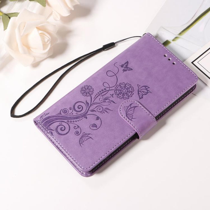 Funda de cuero para teléfono con diseño de flores de mariposa en relieve, For Redmi Note 14 5G, For Redmi Note 14 Pro 5G / Note 14 Pro+ 5G, For Redmi 14C, For Redmi K70 Ultra, For Redmi 13 4G / Note 13R, For Redmi K70 / K70 Pro, For Redmi Note 13 Pro 4...
