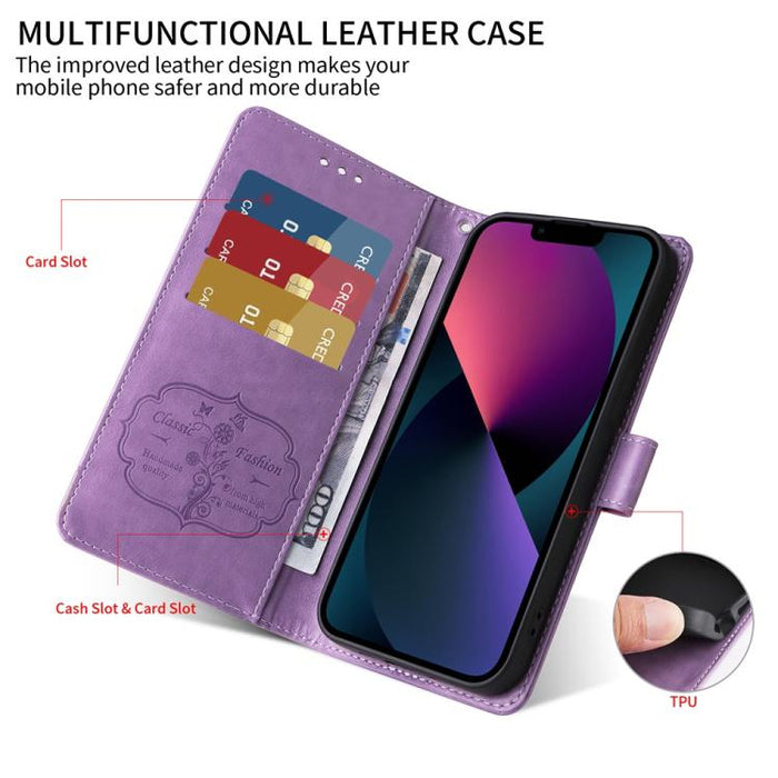 Funda de cuero para teléfono con diseño de flores de mariposa en relieve, For Redmi Note 14 5G, For Redmi Note 14 Pro 5G / Note 14 Pro+ 5G, For Redmi 14C, For Redmi K70 Ultra, For Redmi 13 4G / Note 13R, For Redmi K70 / K70 Pro, For Redmi Note 13 Pro 4...