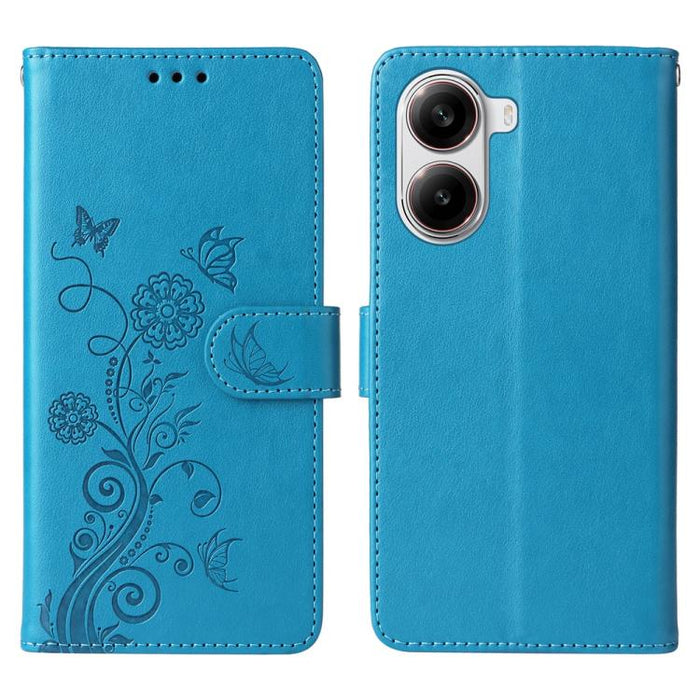 Funda de cuero para teléfono con diseño de flores de mariposa en relieve, For Redmi Note 14 5G, For Redmi Note 14 Pro 5G / Note 14 Pro+ 5G, For Redmi 14C, For Redmi K70 Ultra, For Redmi 13 4G / Note 13R, For Redmi K70 / K70 Pro, For Redmi Note 13 Pro 4...