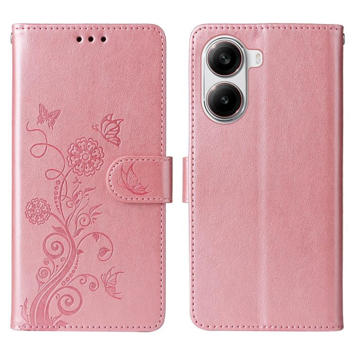 Funda de cuero para teléfono con diseño de flores de mariposa en relieve, For Redmi Note 14 5G, For Redmi Note 14 Pro 5G / Note 14 Pro+ 5G, For Redmi 14C, For Redmi K70 Ultra, For Redmi 13 4G / Note 13R, For Redmi K70 / K70 Pro, For Redmi Note 13 Pro 4...