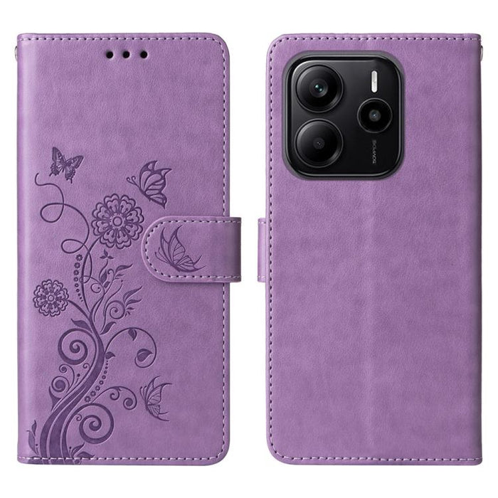 Funda de cuero para teléfono con diseño de flores de mariposa en relieve, For Redmi Note 14 5G, For Redmi Note 14 Pro 5G / Note 14 Pro+ 5G, For Redmi 14C, For Redmi K70 Ultra, For Redmi 13 4G / Note 13R, For Redmi K70 / K70 Pro, For Redmi Note 13 Pro 4...