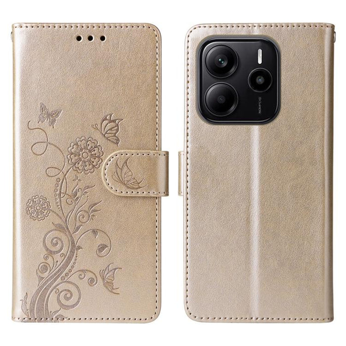 Funda de cuero para teléfono con diseño de flores de mariposa en relieve, For Redmi Note 14 5G, For Redmi Note 14 Pro 5G / Note 14 Pro+ 5G, For Redmi 14C, For Redmi K70 Ultra, For Redmi 13 4G / Note 13R, For Redmi K70 / K70 Pro, For Redmi Note 13 Pro 4...