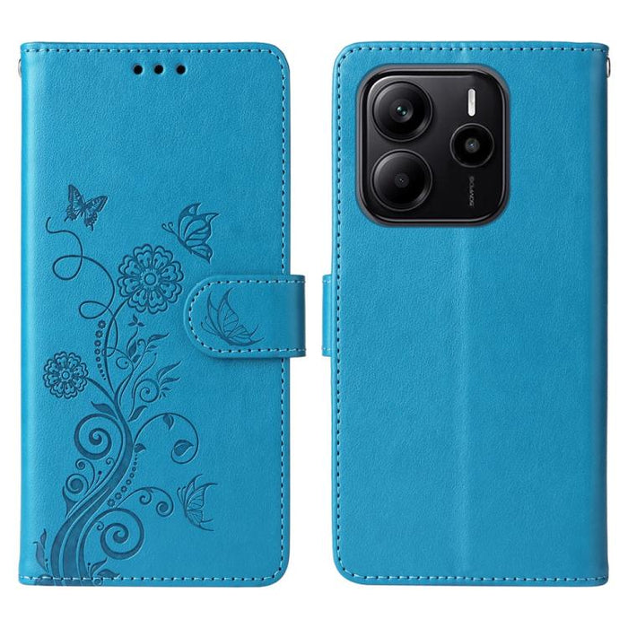 Funda de cuero para teléfono con diseño de flores de mariposa en relieve, For Redmi Note 14 5G, For Redmi Note 14 Pro 5G / Note 14 Pro+ 5G, For Redmi 14C, For Redmi K70 Ultra, For Redmi 13 4G / Note 13R, For Redmi K70 / K70 Pro, For Redmi Note 13 Pro 4...