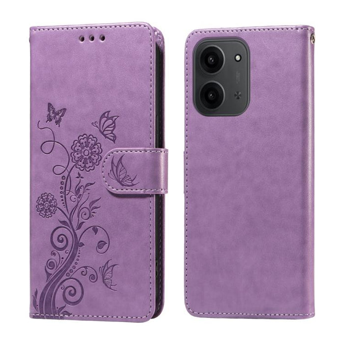 Funda de cuero para teléfono con diseño de flores de mariposa en relieve, For Redmi 15a 5G, For Redmi Turbo 5 Max 5G / Poco X8 Pro Max 5G, For Redmi Turbo 5 5G / Poco X8 Pro 5G, For Redmi Note 15 Pro+ 5G 163.3mm / Poco M8 Pro 5G                        ...