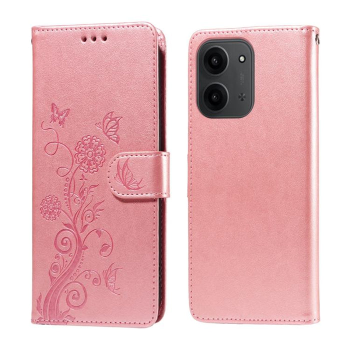 Funda de cuero para teléfono con diseño de flores de mariposa en relieve, For Redmi 15a 5G, For Redmi Turbo 5 Max 5G / Poco X8 Pro Max 5G, For Redmi Turbo 5 5G / Poco X8 Pro 5G, For Redmi Note 15 Pro+ 5G 163.3mm / Poco M8 Pro 5G                        ...