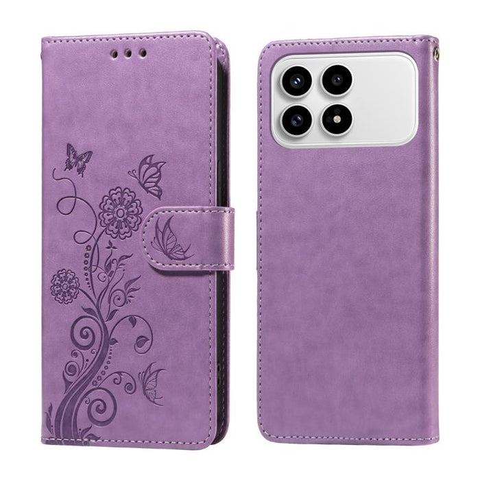 Funda de cuero para teléfono con diseño de flores de mariposa en relieve, For Redmi 15a 5G, For Redmi Turbo 5 Max 5G / Poco X8 Pro Max 5G, For Redmi Turbo 5 5G / Poco X8 Pro 5G, For Redmi Note 15 Pro+ 5G 163.3mm / Poco M8 Pro 5G                        ...