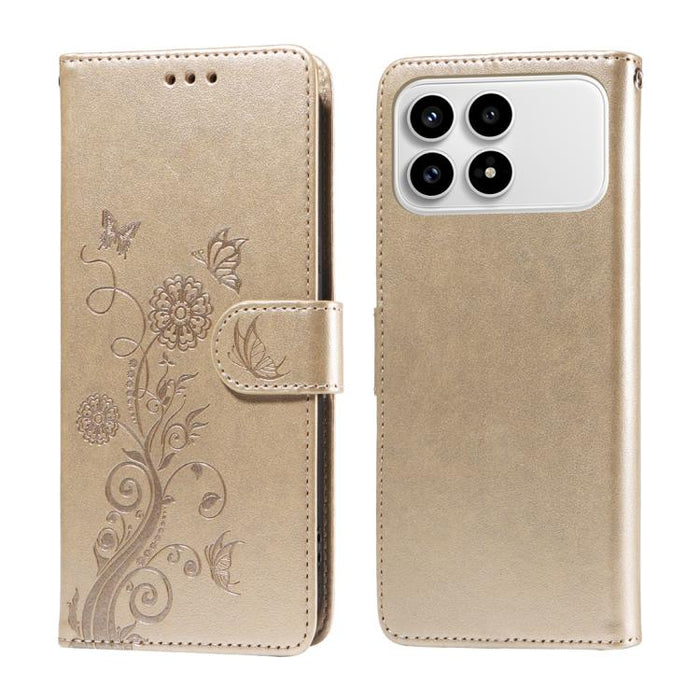 Funda de cuero para teléfono con diseño de flores de mariposa en relieve, For Redmi 15a 5G, For Redmi Turbo 5 Max 5G / Poco X8 Pro Max 5G, For Redmi Turbo 5 5G / Poco X8 Pro 5G, For Redmi Note 15 Pro+ 5G 163.3mm / Poco M8 Pro 5G                        ...