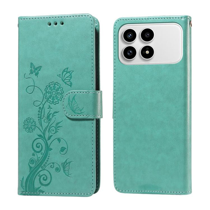 Funda de cuero para teléfono con diseño de flores de mariposa en relieve, For Redmi 15a 5G, For Redmi Turbo 5 Max 5G / Poco X8 Pro Max 5G, For Redmi Turbo 5 5G / Poco X8 Pro 5G, For Redmi Note 15 Pro+ 5G 163.3mm / Poco M8 Pro 5G                        ...
