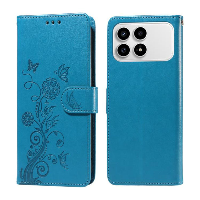 Funda de cuero para teléfono con diseño de flores de mariposa en relieve, For Redmi 15a 5G, For Redmi Turbo 5 Max 5G / Poco X8 Pro Max 5G, For Redmi Turbo 5 5G / Poco X8 Pro 5G, For Redmi Note 15 Pro+ 5G 163.3mm / Poco M8 Pro 5G                        ...