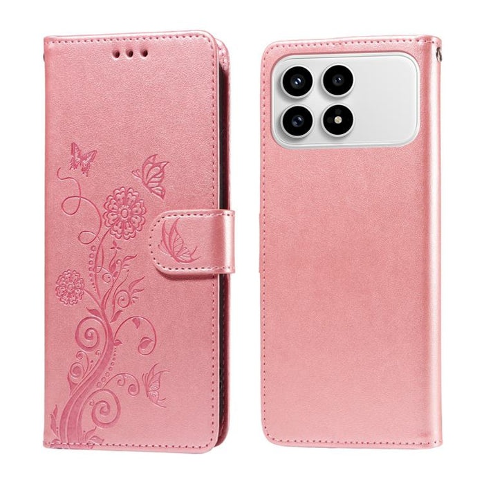 Funda de cuero para teléfono con diseño de flores de mariposa en relieve, For Redmi 15a 5G, For Redmi Turbo 5 Max 5G / Poco X8 Pro Max 5G, For Redmi Turbo 5 5G / Poco X8 Pro 5G, For Redmi Note 15 Pro+ 5G 163.3mm / Poco M8 Pro 5G                        ...