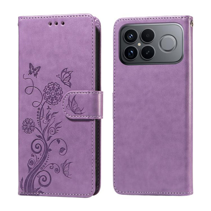 Funda de cuero para teléfono con diseño de flores de mariposa en relieve, For Redmi 15a 5G, For Redmi Turbo 5 Max 5G / Poco X8 Pro Max 5G, For Redmi Turbo 5 5G / Poco X8 Pro 5G, For Redmi Note 15 Pro+ 5G 163.3mm / Poco M8 Pro 5G                        ...