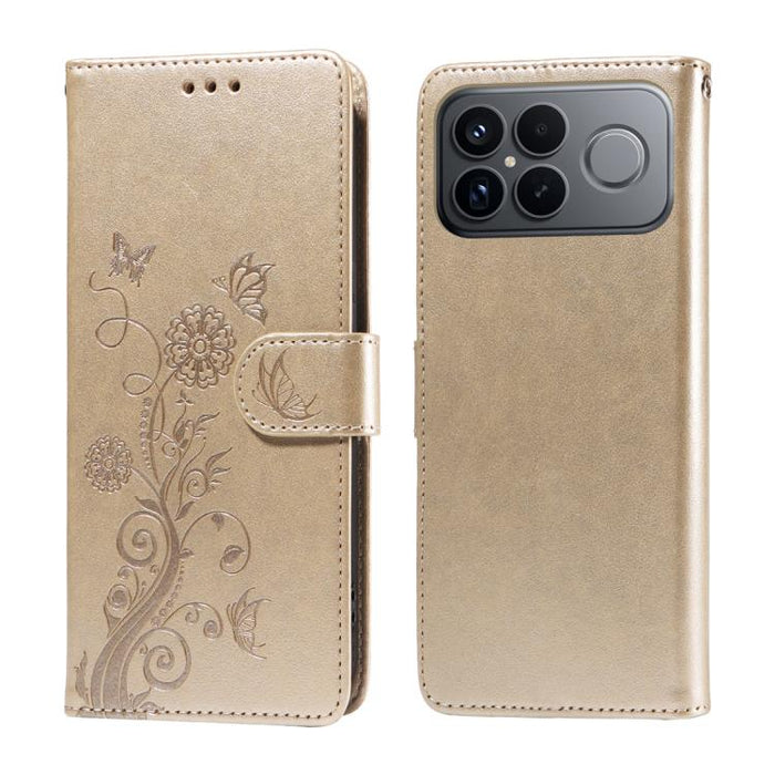 Funda de cuero para teléfono con diseño de flores de mariposa en relieve, For Redmi 15a 5G, For Redmi Turbo 5 Max 5G / Poco X8 Pro Max 5G, For Redmi Turbo 5 5G / Poco X8 Pro 5G, For Redmi Note 15 Pro+ 5G 163.3mm / Poco M8 Pro 5G                        ...