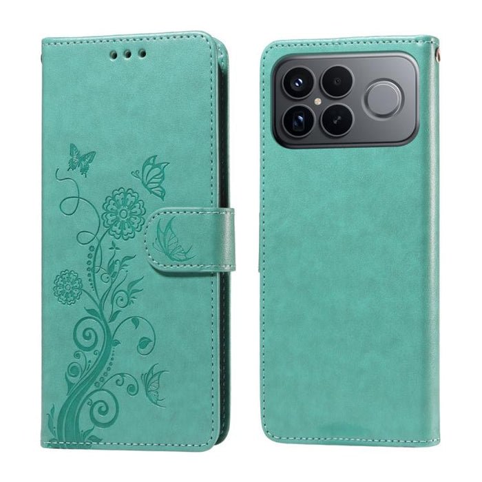 Funda de cuero para teléfono con diseño de flores de mariposa en relieve, For Redmi 15a 5G, For Redmi Turbo 5 Max 5G / Poco X8 Pro Max 5G, For Redmi Turbo 5 5G / Poco X8 Pro 5G, For Redmi Note 15 Pro+ 5G 163.3mm / Poco M8 Pro 5G                        ...