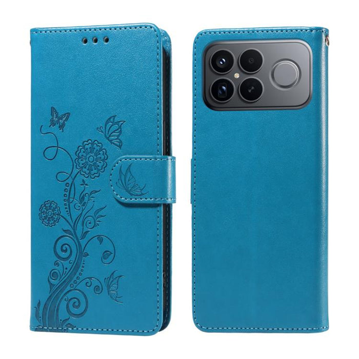 Funda de cuero para teléfono con diseño de flores de mariposa en relieve, For Redmi 15a 5G, For Redmi Turbo 5 Max 5G / Poco X8 Pro Max 5G, For Redmi Turbo 5 5G / Poco X8 Pro 5G, For Redmi Note 15 Pro+ 5G 163.3mm / Poco M8 Pro 5G                        ...