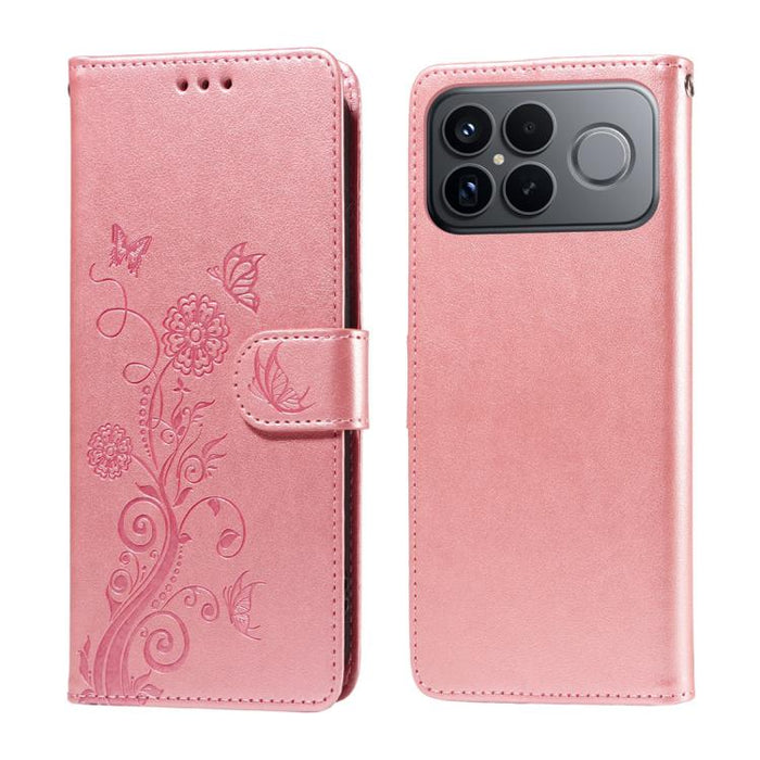 Funda de cuero para teléfono con diseño de flores de mariposa en relieve, For Redmi 15a 5G, For Redmi Turbo 5 Max 5G / Poco X8 Pro Max 5G, For Redmi Turbo 5 5G / Poco X8 Pro 5G, For Redmi Note 15 Pro+ 5G 163.3mm / Poco M8 Pro 5G                        ...