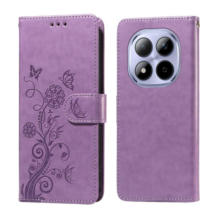 Funda de cuero para teléfono con diseño de flores de mariposa en relieve, For Redmi 15a 5G, For Redmi Turbo 5 Max 5G / Poco X8 Pro Max 5G, For Redmi Turbo 5 5G / Poco X8 Pro 5G, For Redmi Note 15 Pro+ 5G 163.3mm / Poco M8 Pro 5G                        ...