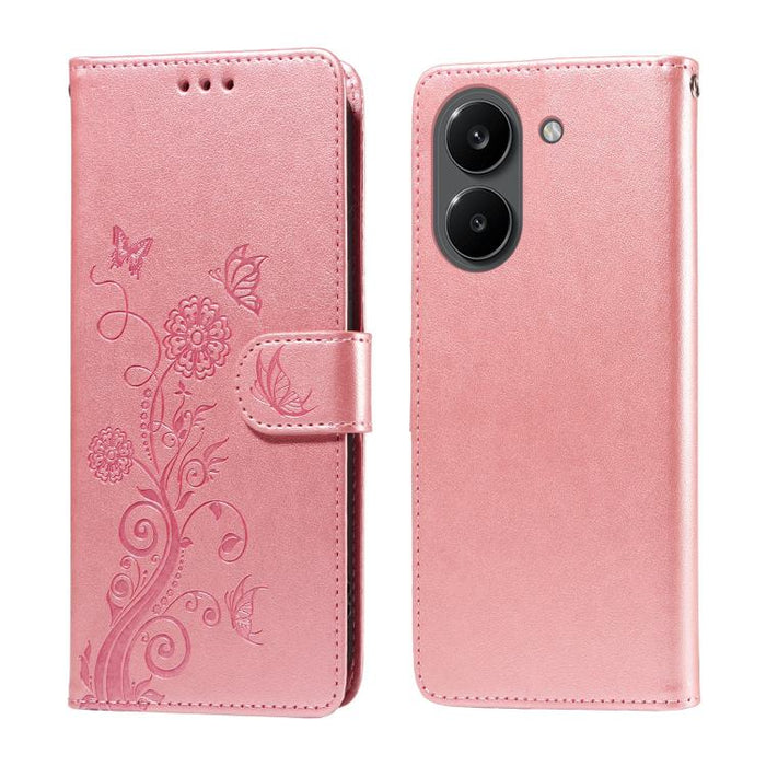 Funda de cuero para teléfono con diseño de flores de mariposa en relieve, For Redmi 15a 5G, For Redmi Turbo 5 Max 5G / Poco X8 Pro Max 5G, For Redmi Turbo 5 5G / Poco X8 Pro 5G, For Redmi Note 15 Pro+ 5G 163.3mm / Poco M8 Pro 5G                        ...