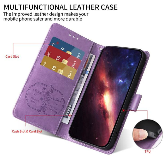 Funda de cuero para teléfono con diseño de flores de mariposa en relieve, For Redmi 15a 5G, For Redmi Turbo 5 Max 5G / Poco X8 Pro Max 5G, For Redmi Turbo 5 5G / Poco X8 Pro 5G, For Redmi Note 15 Pro+ 5G 163.3mm / Poco M8 Pro 5G                        ...