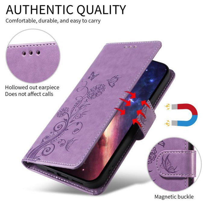 Funda de cuero para teléfono con diseño de flores de mariposa en relieve, For Redmi 15a 5G, For Redmi Turbo 5 Max 5G / Poco X8 Pro Max 5G, For Redmi Turbo 5 5G / Poco X8 Pro 5G, For Redmi Note 15 Pro+ 5G 163.3mm / Poco M8 Pro 5G                        ...