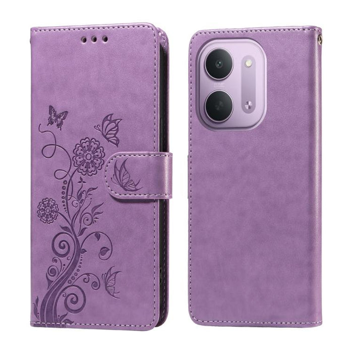 Funda de cuero para teléfono con diseño de flores de mariposa en relieve, For Redmi 15a 5G, For Redmi Turbo 5 Max 5G / Poco X8 Pro Max 5G, For Redmi Turbo 5 5G / Poco X8 Pro 5G, For Redmi Note 15 Pro+ 5G 163.3mm / Poco M8 Pro 5G                        ...