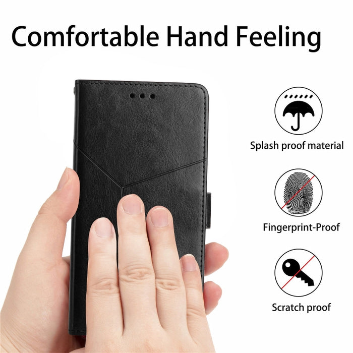 Funda de cuero para teléfono con tapa y patrón en forma de Y, For Redmi Note 14 5G, For Redmi Note 14 Pro+ 5G, For Redmi 14C 4G