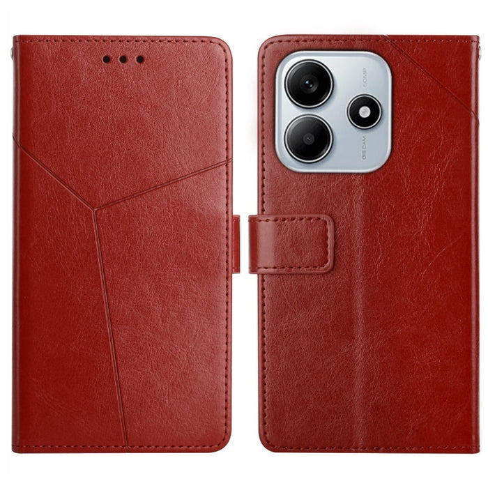 Funda de cuero para teléfono con tapa y patrón en forma de Y, For Redmi A7 Pro 171mm / Poco C85x 5G, For Redmi Note 15 Pro+ 5G Global 163.3mm, For Redmi Note 15 5G Global 164mm, For Redmi Note 15 Pro 4G Global 163.2mm                                   ...