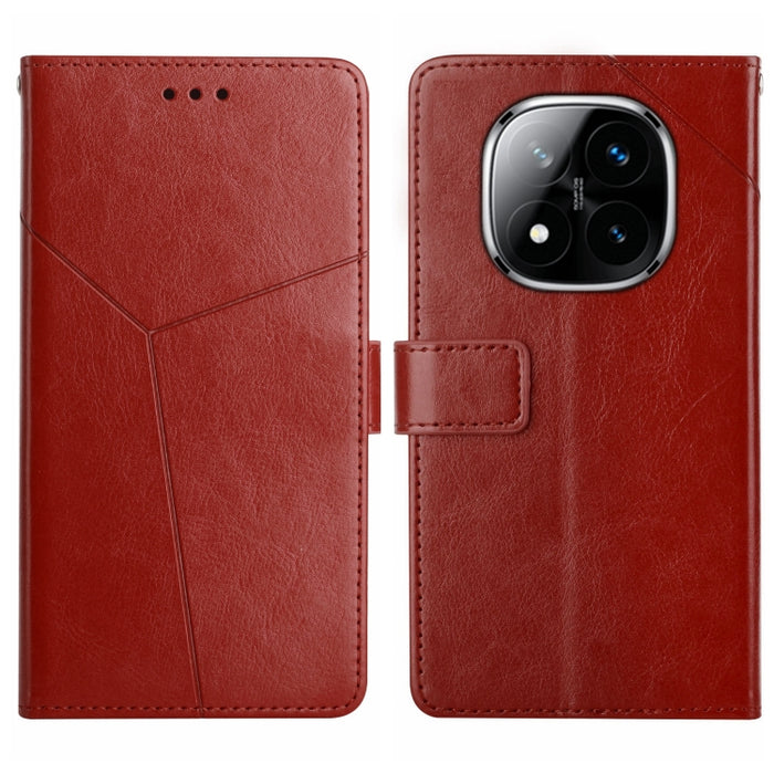Funda de cuero para teléfono con tapa y patrón en forma de Y, For Redmi A7 Pro 171mm / Poco C85x 5G, For Redmi Note 15 Pro+ 5G Global 163.3mm, For Redmi Note 15 5G Global 164mm, For Redmi Note 15 Pro 4G Global 163.2mm                                   ...