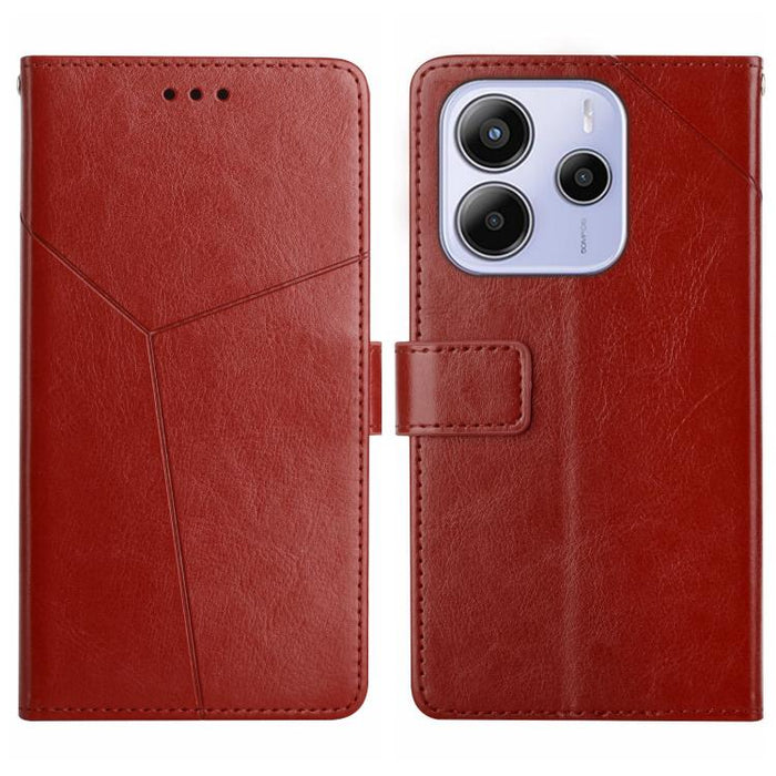 Funda de cuero para teléfono con tapa y patrón en forma de Y, For Redmi A7 Pro 171mm / Poco C85x 5G, For Redmi Note 15 Pro+ 5G Global 163.3mm, For Redmi Note 15 5G Global 164mm, For Redmi Note 15 Pro 4G Global 163.2mm                                   ...