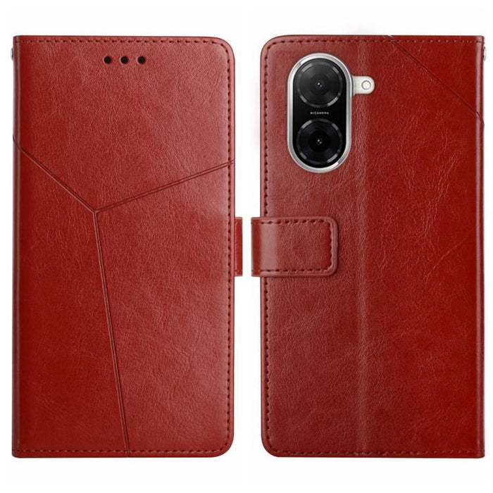 Funda de cuero para teléfono con tapa y patrón en forma de Y, For Redmi A7 Pro 171mm / Poco C85x 5G, For Redmi Note 15 Pro+ 5G Global 163.3mm, For Redmi Note 15 5G Global 164mm, For Redmi Note 15 Pro 4G Global 163.2mm                                   ...