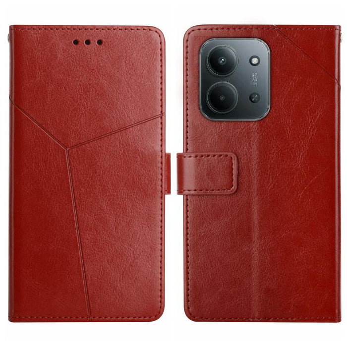 Funda de cuero para teléfono con tapa y patrón en forma de Y, For Redmi A7 Pro 171mm / Poco C85x 5G, For Redmi Note 15 Pro+ 5G Global 163.3mm, For Redmi Note 15 5G Global 164mm, For Redmi Note 15 Pro 4G Global 163.2mm                                   ...