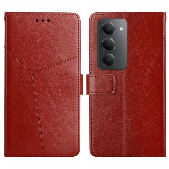 Funda de cuero para teléfono con tapa y patrón en forma de Y, For Redmi A7 Pro 171mm / Poco C85x 5G, For Redmi Note 15 Pro+ 5G Global 163.3mm, For Redmi Note 15 5G Global 164mm, For Redmi Note 15 Pro 4G Global 163.2mm                                   ...