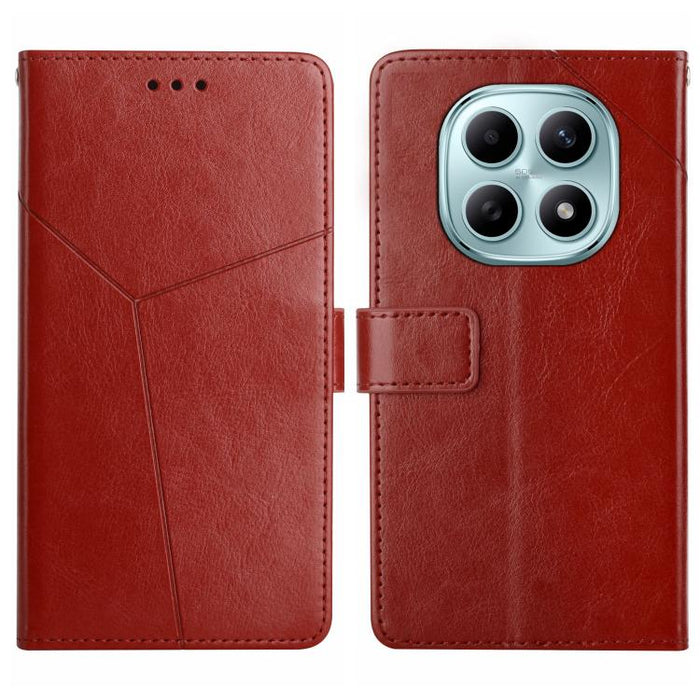 Funda de cuero para teléfono con tapa y patrón en forma de Y, For Redmi A7 Pro 171mm / Poco C85x 5G, For Redmi Note 15 Pro+ 5G Global 163.3mm, For Redmi Note 15 5G Global 164mm, For Redmi Note 15 Pro 4G Global 163.2mm                                   ...