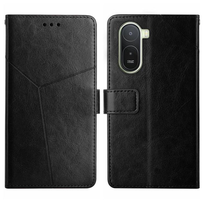 Funda de cuero para teléfono con tapa y patrón en forma de Y, For Redmi A7 Pro 171mm / Poco C85x 5G, For Redmi Note 15 Pro+ 5G Global 163.3mm, For Redmi Note 15 5G Global 164mm, For Redmi Note 15 Pro 4G Global 163.2mm                                   ...