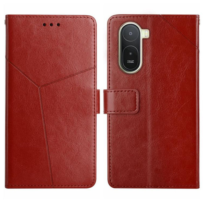 Funda de cuero para teléfono con tapa y patrón en forma de Y, For Redmi A7 Pro 171mm / Poco C85x 5G, For Redmi Note 15 Pro+ 5G Global 163.3mm, For Redmi Note 15 5G Global 164mm, For Redmi Note 15 Pro 4G Global 163.2mm                                   ...
