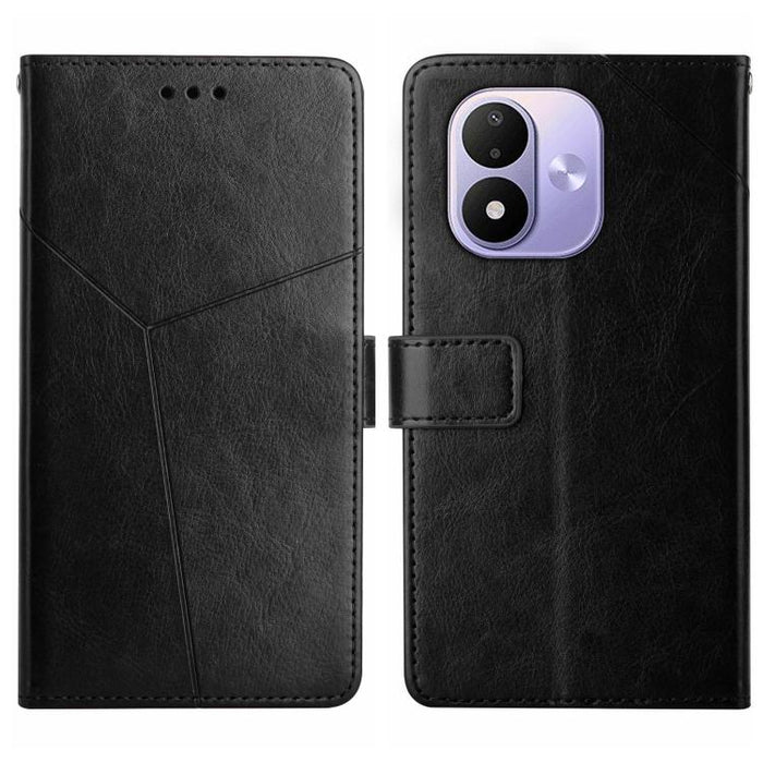 Funda de cuero para teléfono con tapa y patrón en forma de Y, For Redmi A7 Pro 171mm / Poco C85x 5G, For Redmi Note 15 Pro+ 5G Global 163.3mm, For Redmi Note 15 5G Global 164mm, For Redmi Note 15 Pro 4G Global 163.2mm                                   ...