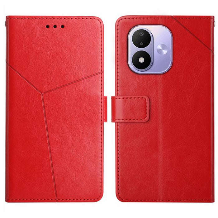 Funda de cuero para teléfono con tapa y patrón en forma de Y, For Redmi A7 Pro 171mm / Poco C85x 5G, For Redmi Note 15 Pro+ 5G Global 163.3mm, For Redmi Note 15 5G Global 164mm, For Redmi Note 15 Pro 4G Global 163.2mm                                   ...