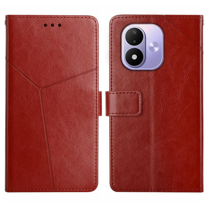 Funda de cuero para teléfono con tapa y patrón en forma de Y, For Redmi A7 Pro 171mm / Poco C85x 5G, For Redmi Note 15 Pro+ 5G Global 163.3mm, For Redmi Note 15 5G Global 164mm, For Redmi Note 15 Pro 4G Global 163.2mm                                   ...